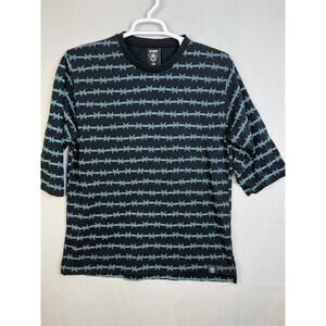 Bad Monday Shirt Men's Large Black Streetwear UK Barbed WIre Graphic Crew Neck